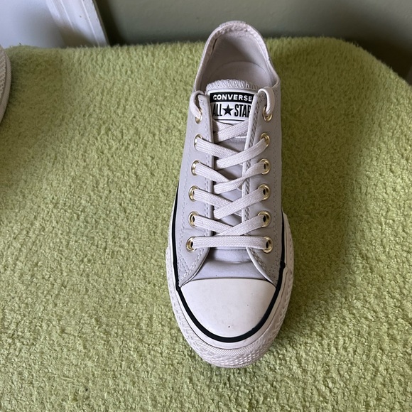 Converse Platform Pale Grey Leather Low Top Women’s Sneakers Sz 6.5 - Picture 5 of 14